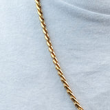 Cadena De Acero Trenzado / 60 Cms Dorada