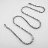 Cadena De Acero Trenzado / 60 Cms Plateada