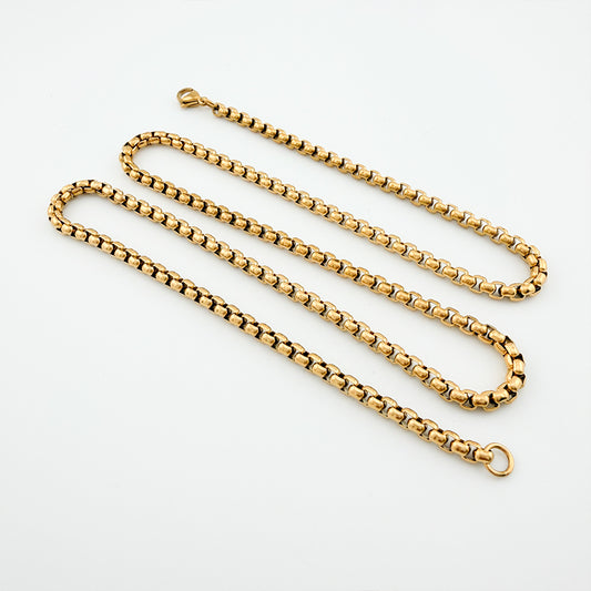 Cadena De Acero Veneciana / 60 Cms Dorada