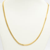 Cadena Tejido Plano Dorado Rodinado