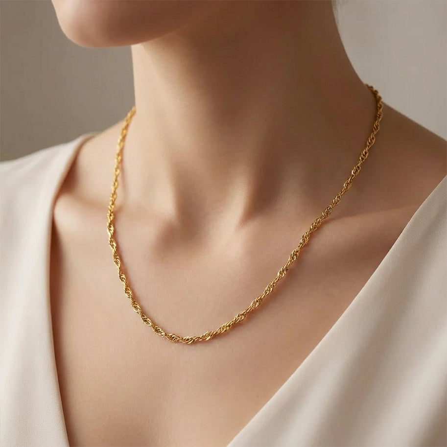 Cadena De Acero Singapur Dorada