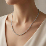 Cadena De Acero Singapur Plateada