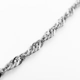 Cadena De Acero Singapur Plateada