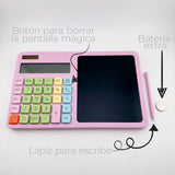Calculadora Lila Con Pantalla Mágica