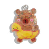 Dije Capibara Pato Con Glitter Acrílico