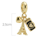 Charm Cámara Paris Torre Eiffel Dorado Rodinado