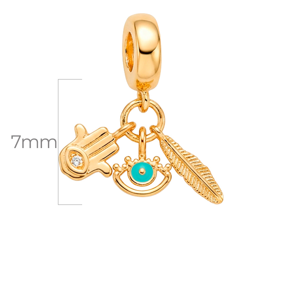 Charm De Protección Dorado Rodinado