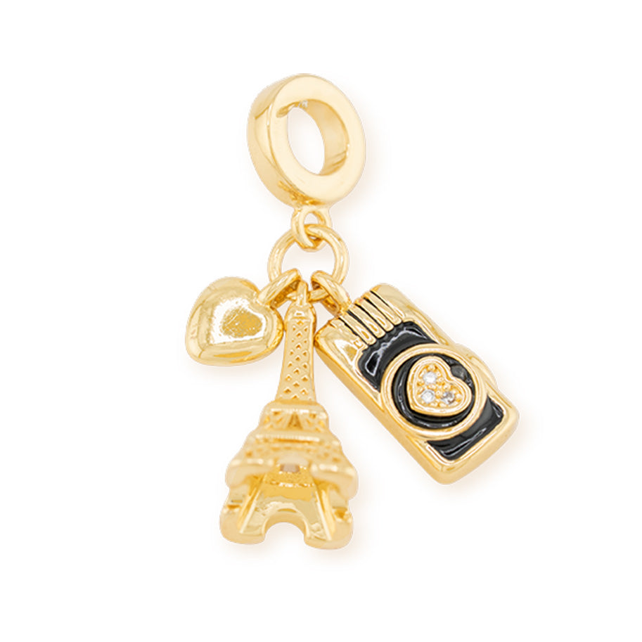 Charm Cámara Paris Torre Eiffel Dorado Rodinado
