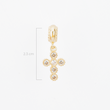 Charm Cruz Circones Piedra Blanca Dorado Rodinado