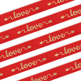 Cinta Estampada Roja Love 25mm Ancho x Metro
