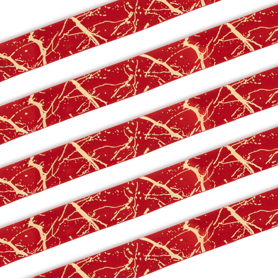 Cinta Estampada Roja Marmoleada 25mm Ancho x Metro