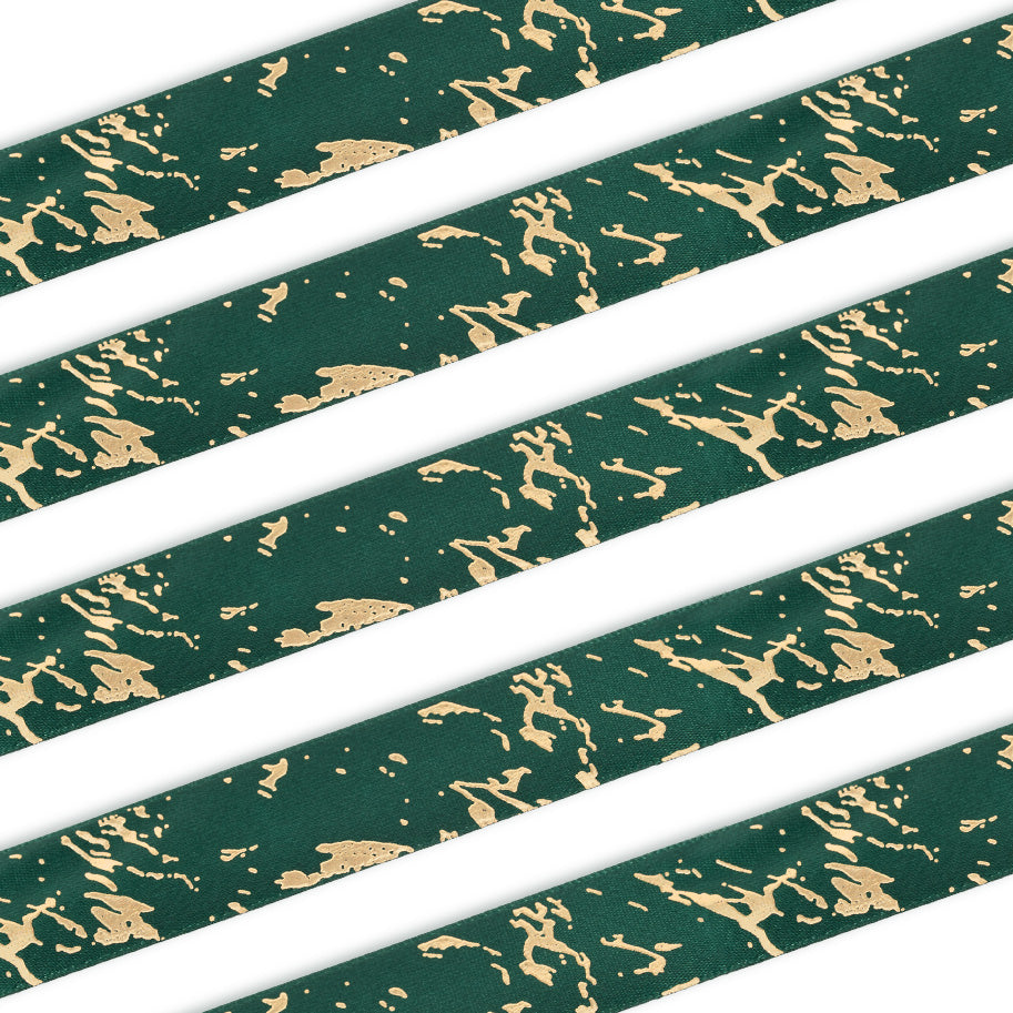 Cinta Estampada Verde Marmoleado 25mm Ancho x Metro
