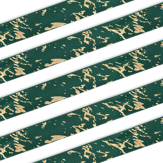 Cinta Estampada Verde Marmoleado 25mm Ancho x Metro