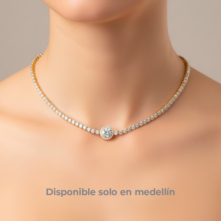 Collar Circulo Central strass