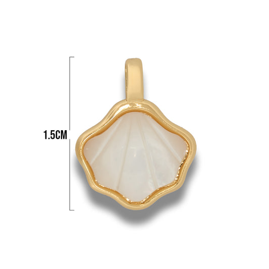 Dije Concha de Mar Nacar Collar Dorado Rodinado