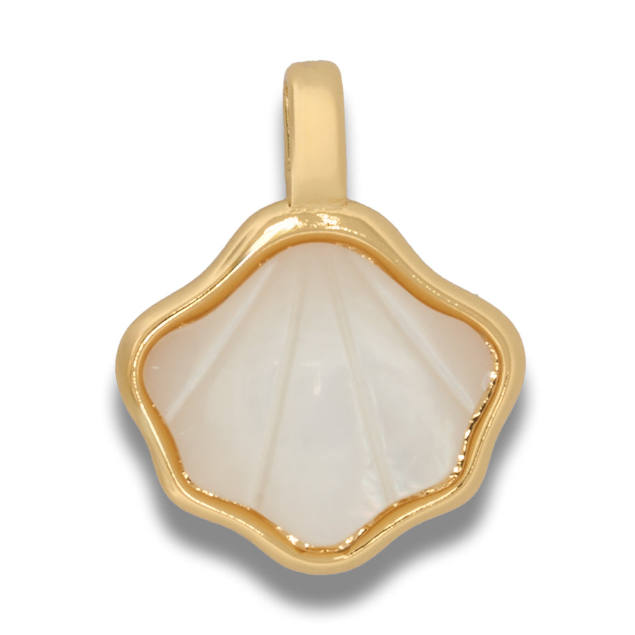 Dije Concha de Mar Nacar Collar Dorado Rodinado