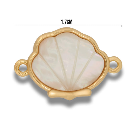 Dije Concha de Mar Nacar Pulsera Dorado Rodinado