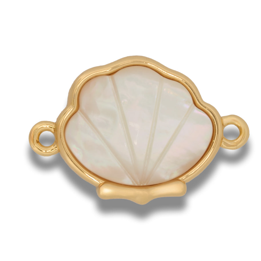 Dije Concha de Mar Nacar Pulsera Dorado Rodinado
