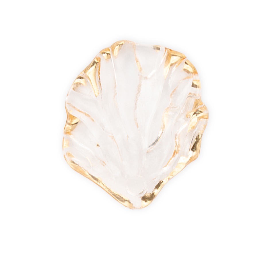 Concha Plastica Traslucida Gold 15 x 17mm x Unidad