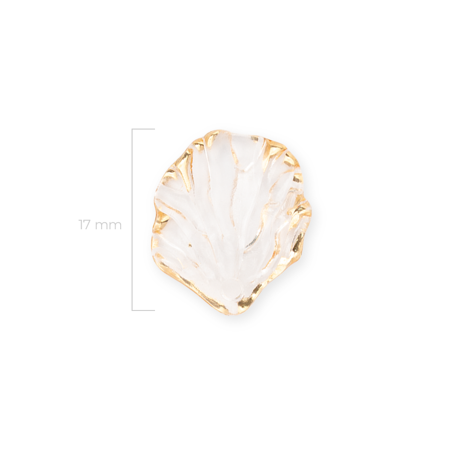 Concha Plastica Traslucida Gold 15 x 17mm x Unidad