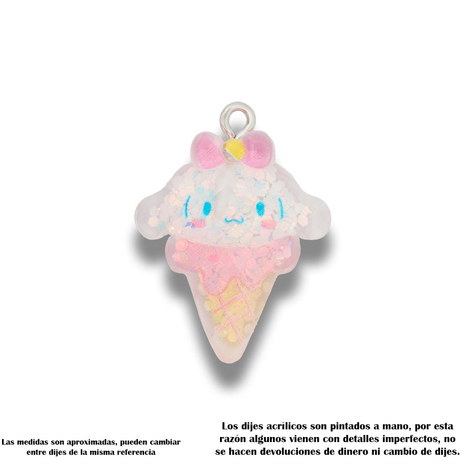 Dije Conito Sanrio Glitter Cinnamoroll Acrílico