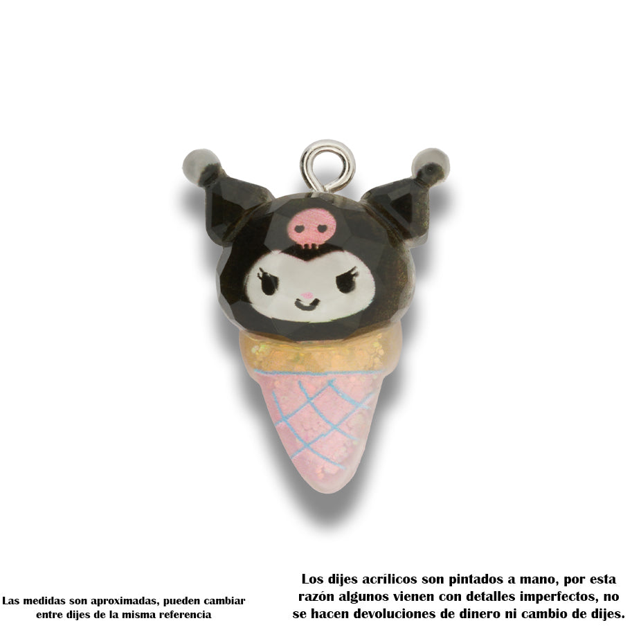 Dije Conito Sanrio Glitter Kuromi Acrílico