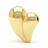 Corazón Chunky Doble Pasador Dorado Rodinado / 2.5 Cms