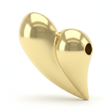 Corazón Chunky Doble Pasador Dorado Rodinado / 3.5 Cms