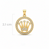 Corona Rolex Collar Dorado Piedra Blanca Rodinado