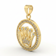 Corona Rolex Collar Dorado Piedra Blanca Rodinado