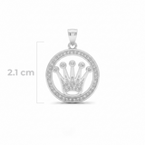 Corona Rolex Collar Plateado Piedra Blanca Rodinado