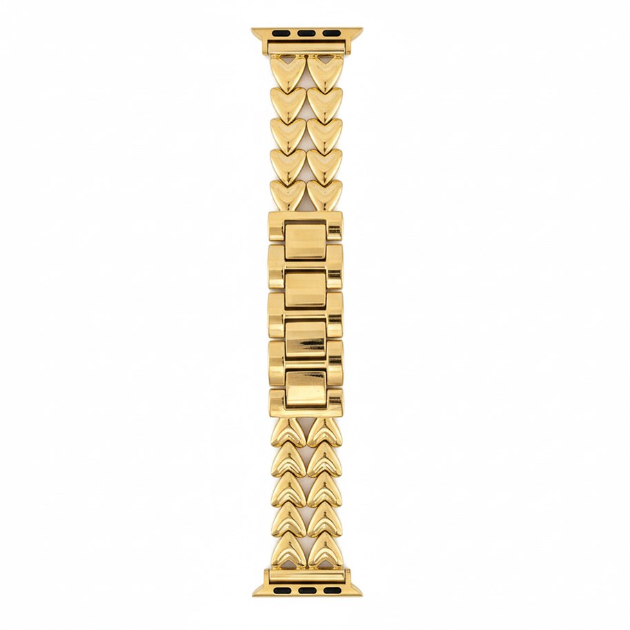 Correa para Reloj Smart Watch Dorada Corazones 38-40-41 MM