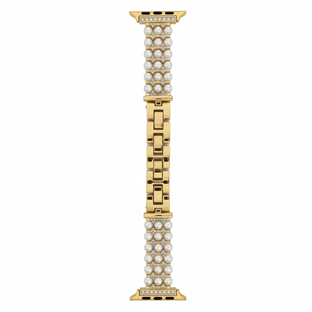 Correa para Reloj Smart Watch Dorada perlas 42-44-45 MM