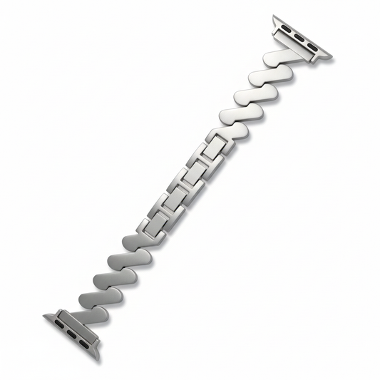 Correa para Reloj Smart Watch Plateado Zig Zag 42-44-49 MM