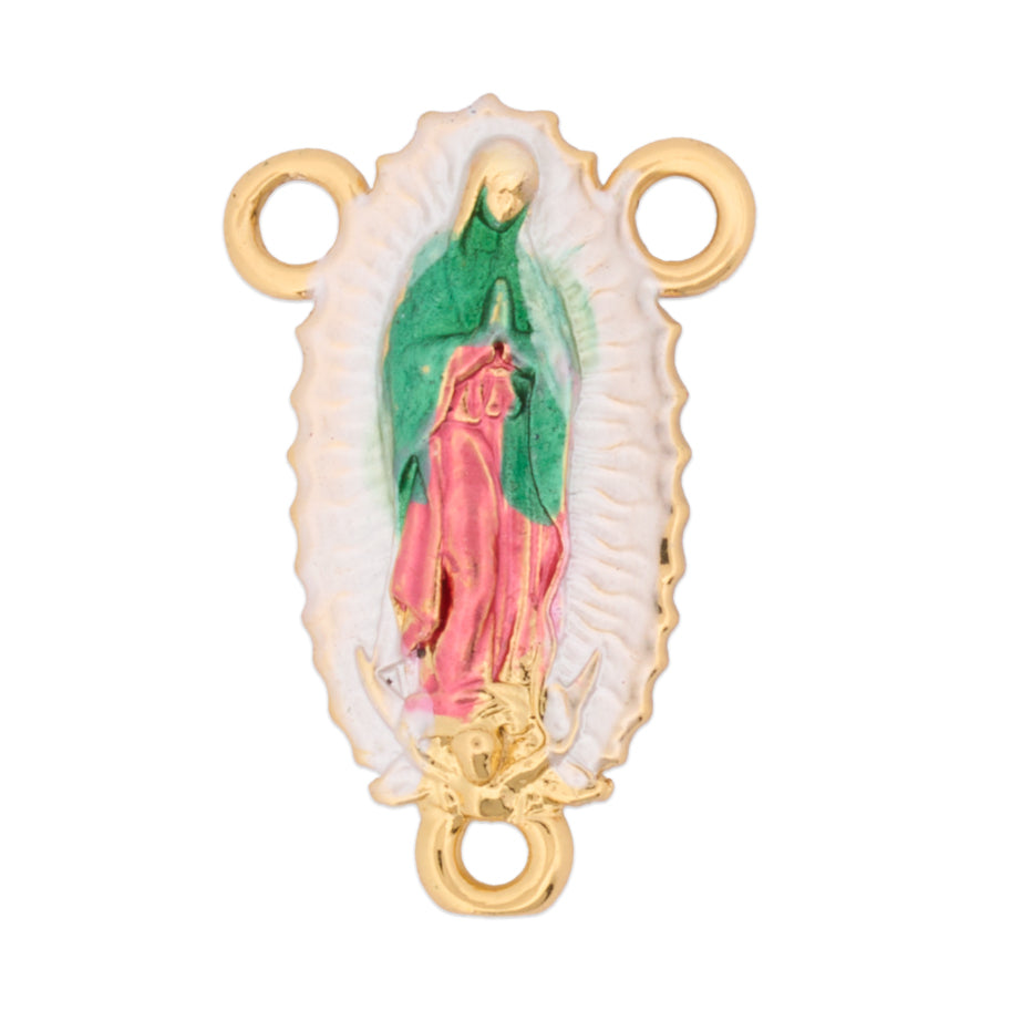 Crucero Pintado Virgen Guadalupe Dorado Rodinado