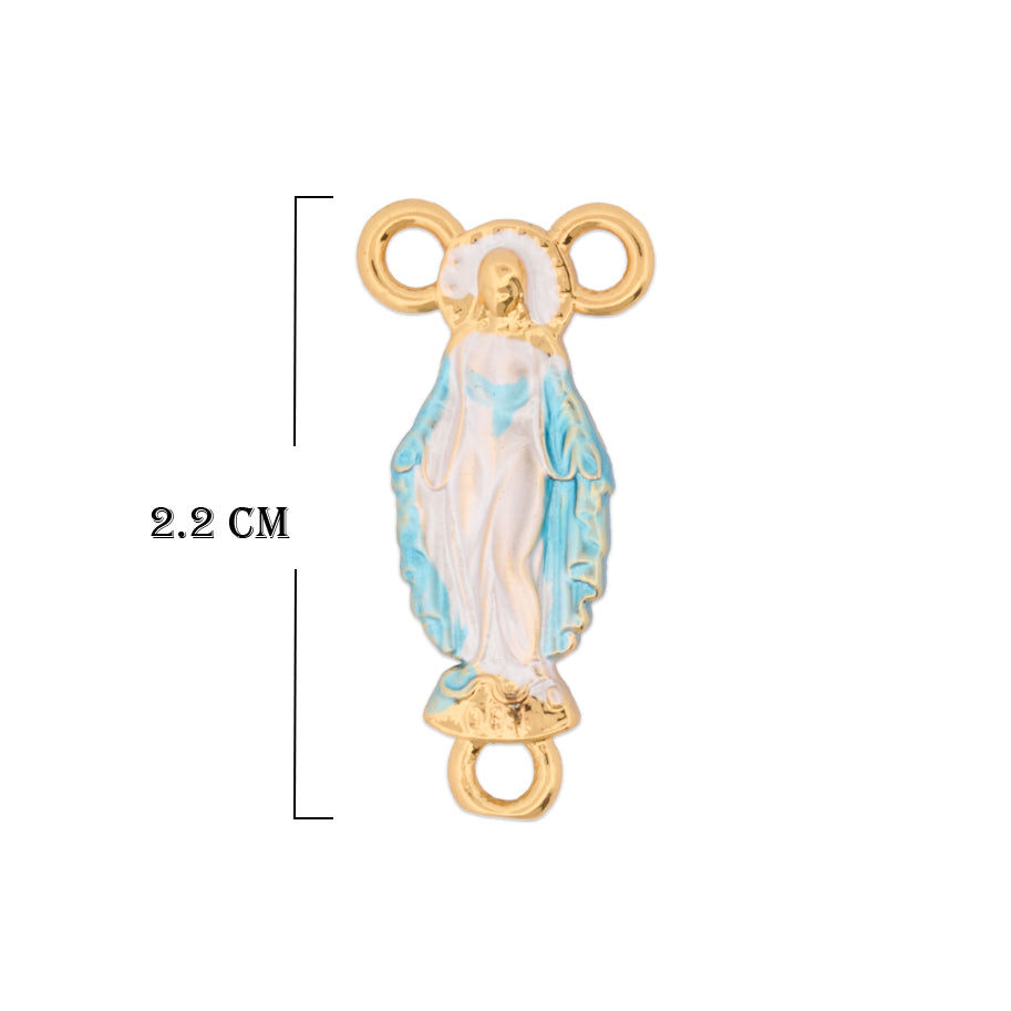 Crucero Pintado Virgen Milagrosa Dorado Rodinado