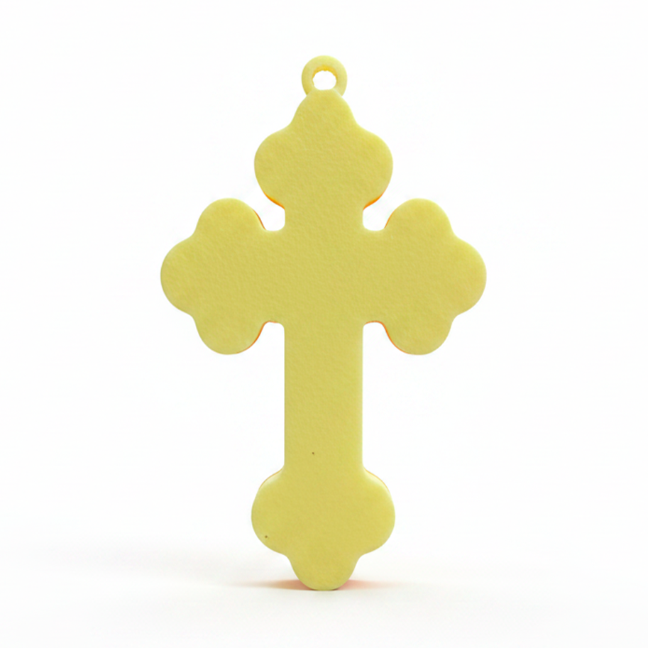 Cruz Corazón Acrílico Amarillo