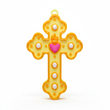 Cruz Corazón Acrílico Amarillo