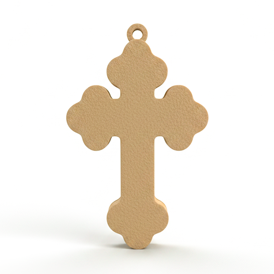 Cruz Corazón Acrílico Beige
