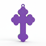 Cruz Corazón Acrílico Morado