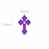 Cruz Corazón Acrílico Morado