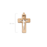 Cruz De Madera Beige Con Cristo Silueta 38 x 24mm