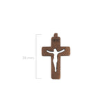 Cruz De Madera Café Con Cristo Silueta 38 x 24mm