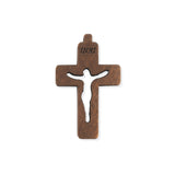 Cruz De Madera Café Con Cristo Silueta 38 x 24mm