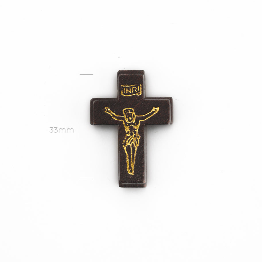 Cruz De Madera Con Cristo Dorado 33 x 22mm
