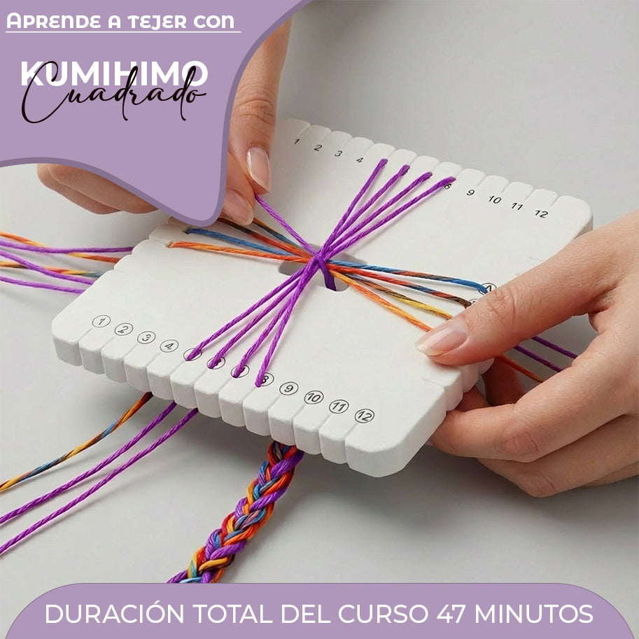 Kit de Kumihimo Cuadrado + Curso Virtual Gratis