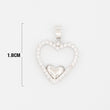 Dije Corazón Circón Liso Plateado Rodinado