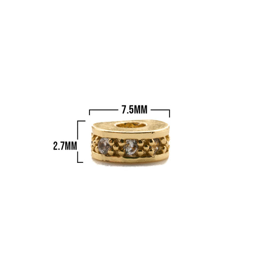 Dona 1 Linea Dorado Piedra Blanca Rodinado