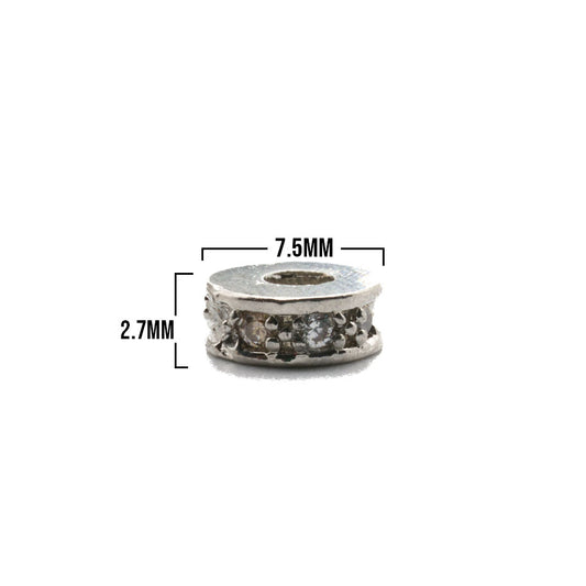 Dona 1 Linea Plateado Piedra Blanca Rodinado