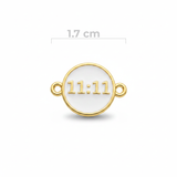 Dije 11:11 Blanco Para Pulsera Dorado Rodinado